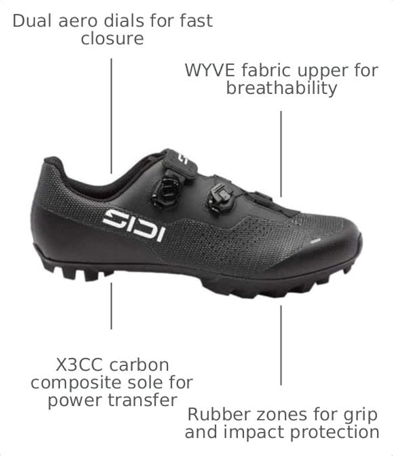Amazon.com: Sidi Dominator X XC Clipless Shoes - Men's, Black, 40